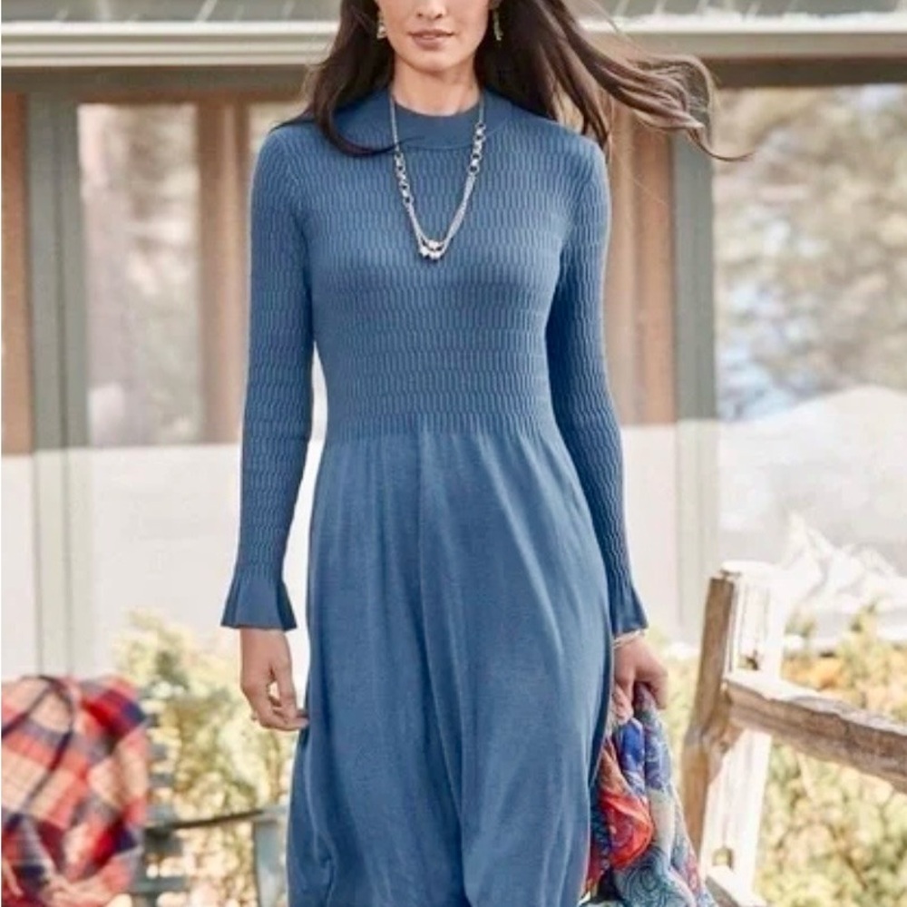 Sundance Nature’s Hue Sweater Midi Dress in Olive Green -Size Small